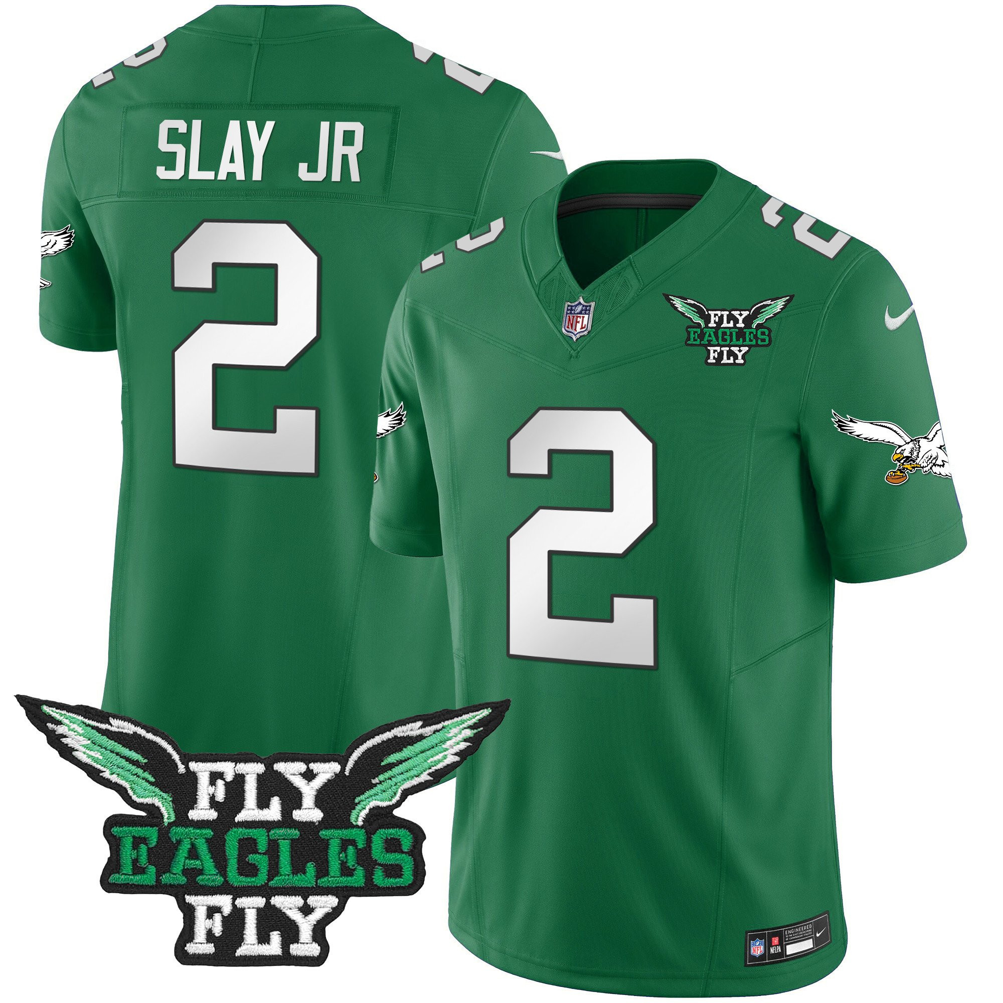 Darius Slay Jr. 2 Philadelphia Eagles Fly Eagles Fly Patch Alternate Game Men Jersey - Kelly Green JS5671 nicesnker