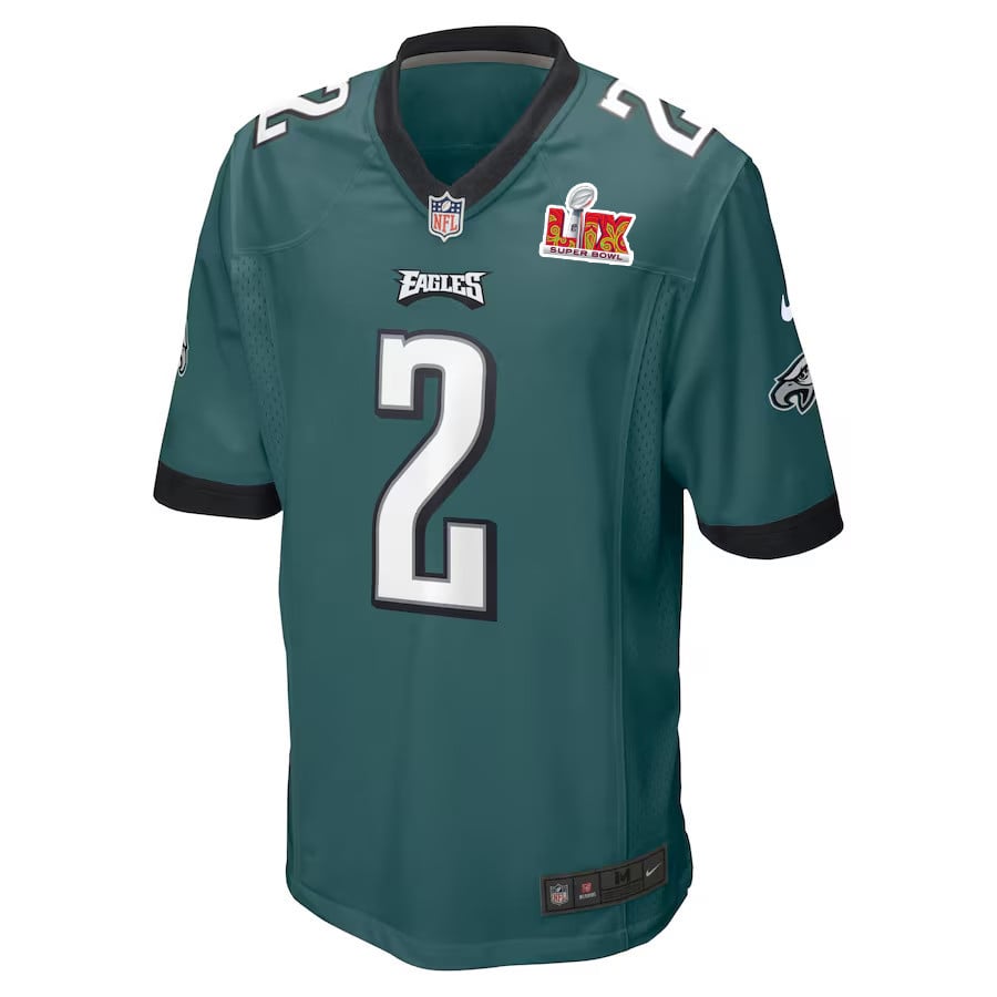 Alternative view of Darius Slay Jr. #2 Philadelphia Eagles Super Bowl LIX YOUTH Jersey - Midnight Green JS2466 nicesnker