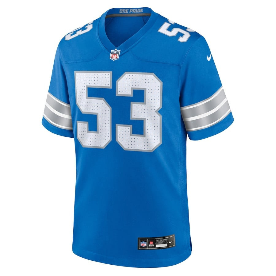 Alternative view of DaRon Gilbert 53 Detroit Lions Game Men Jersey - Blue JS7769 nicesnker