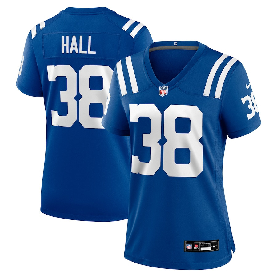 Darren Hall 38 Indianapolis Colts Women's Game Jersey - Royal JS2164 nicesnker