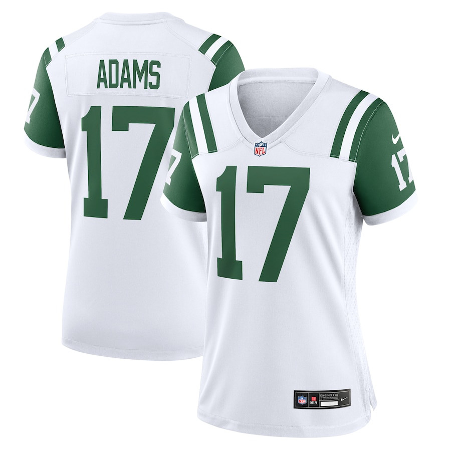 Davante Adams 17 New York Jets Women's White Classic Alternate Game Jersey JS9247 nicesnker