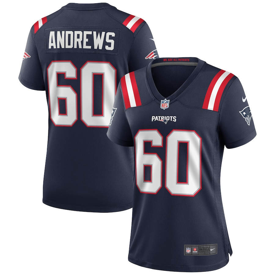 David Andrews 60 New England Patriots Women Game Jersey - Navy JS5731 nicesnker