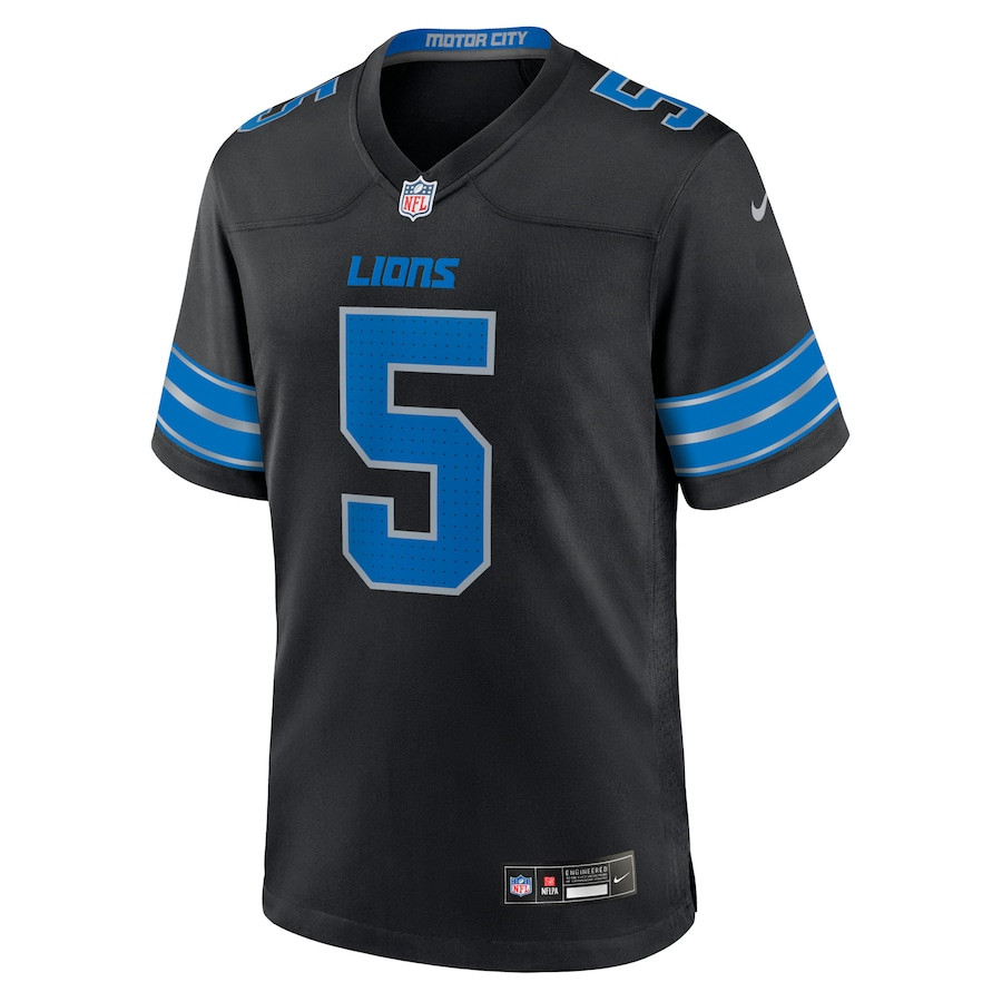 Alternative view of David Montgomery 5 Detroit Lions 2nd Alternate Game Jersey - Black, Men JS9863 nicesnker