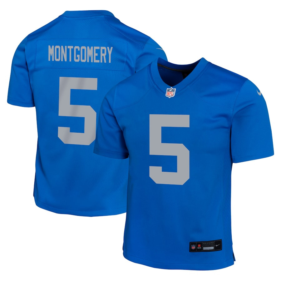 David Montgomery 5 Detroit Lions Alternate Game YOUTH Jersey - Blue JS3377 nicesnker