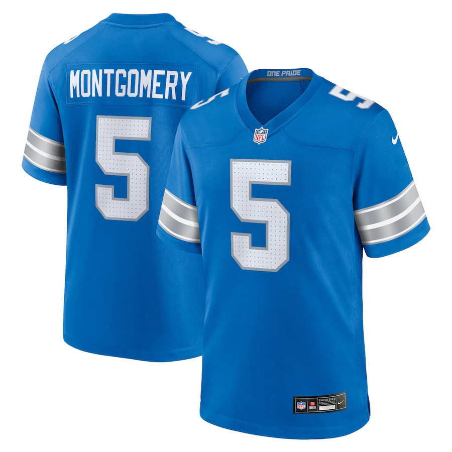 David Montgomery 5 Detroit Lions Game Jersey - Blue, Men JS3378 nicesnker
