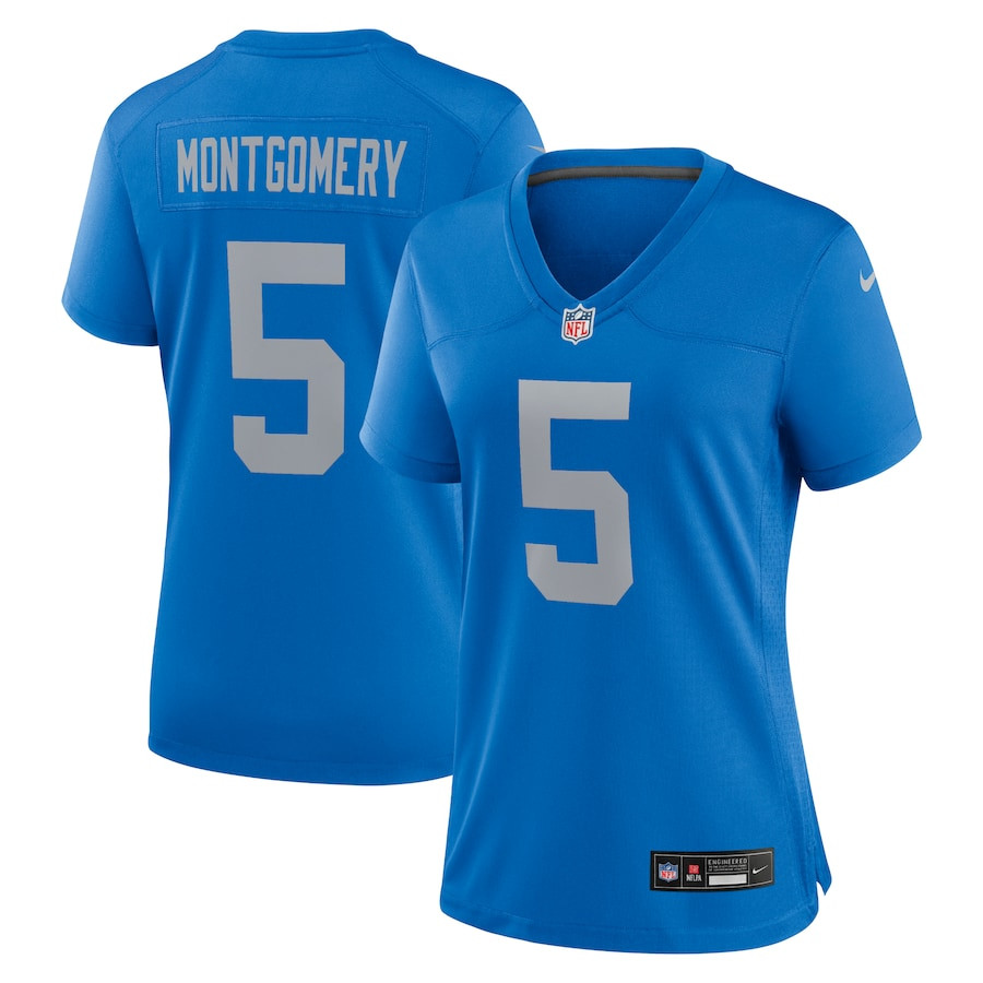David Montgomery 5 Detroit Lions Women's Alternate Game Jersey - Blue JS9914 nicesnker