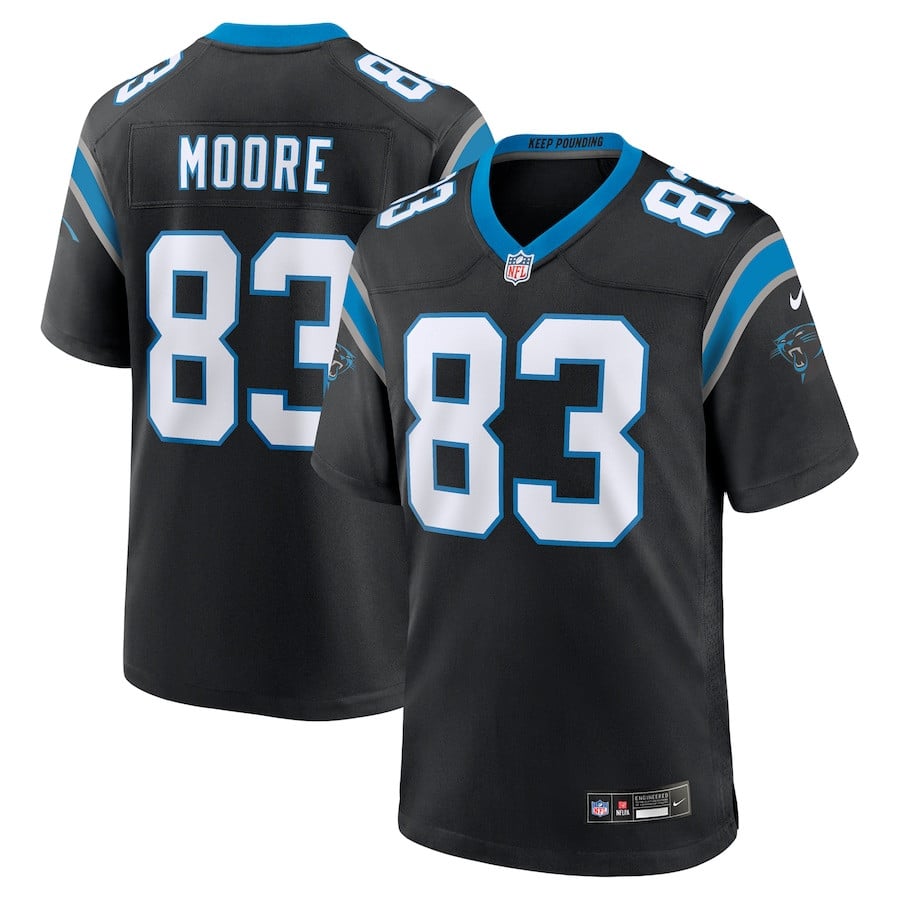 David Moore 83 Carolina Panthers Game Men Jersey - Black JS4116 nicesnker