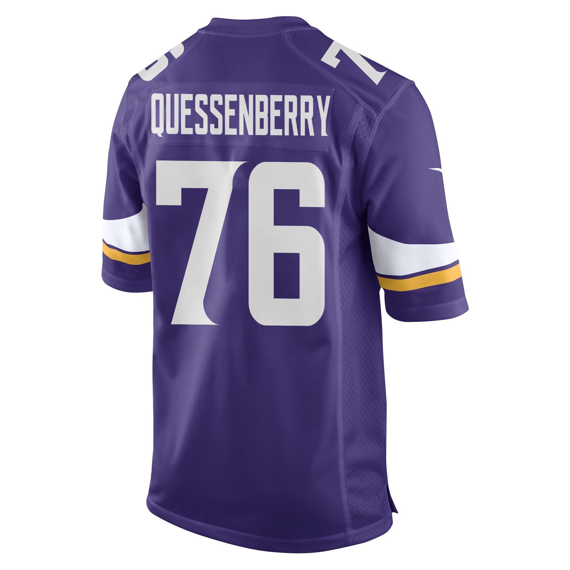 Alternative view of David Quessenberry 76 Minnesota Vikings Super Bowl LIX New Orleans Patch Game Men Jersey - Purple JS3964 nicesnker