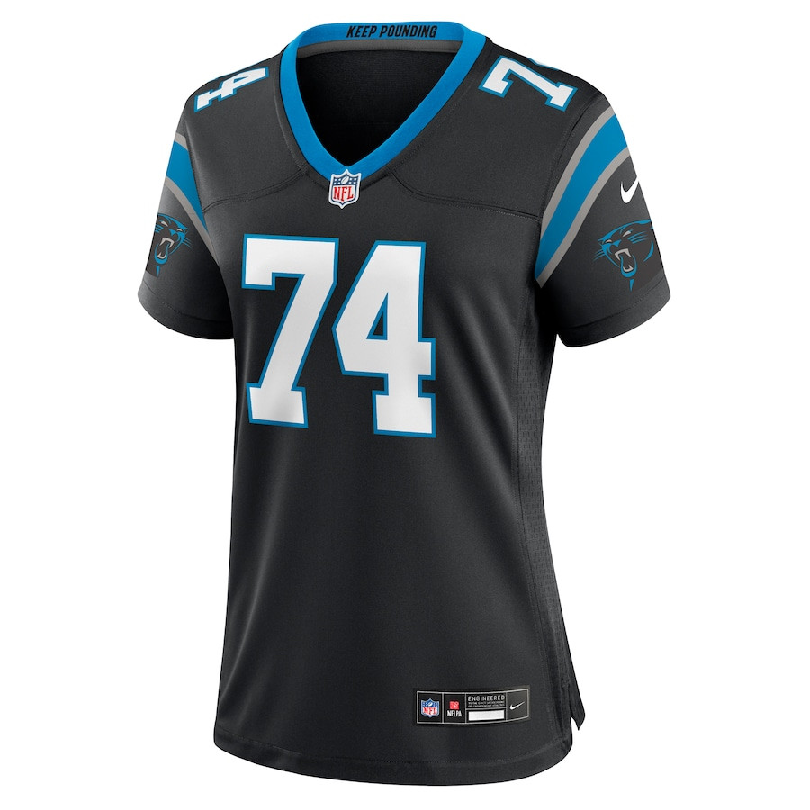 Alternative view of David Sharpe 74 Carolina Panthers Women's Team Game Jersey - Black JS3398 nicesnker