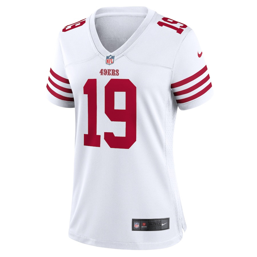 Alternative view of Deebo Samuel 19 San Francisco 49ers Women Jersey - White JS5955 nicesnker