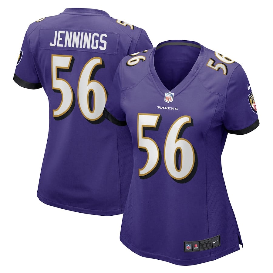 Deion Jennings 56 Baltimore Ravens Women's Game Jersey - Purple JS7439 nicesnker