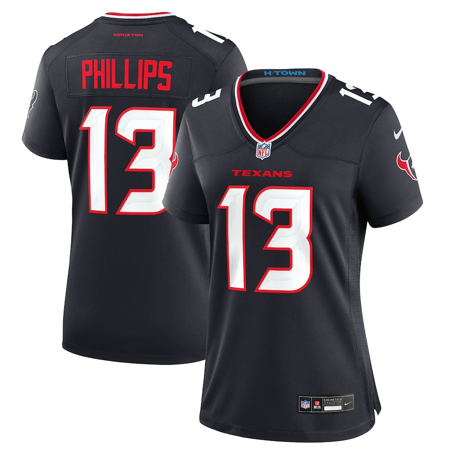 DelShawn Phillips 13 Houston Texans Team Game Women Jersey - Navy JS7848 nicesnker