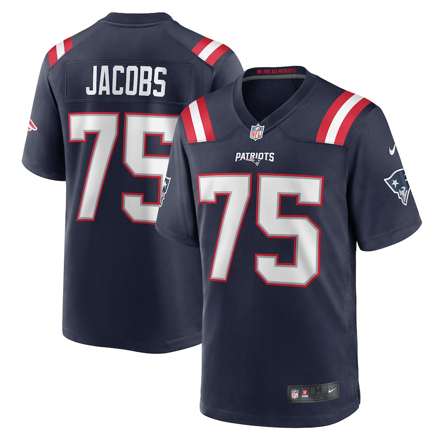 Demontrey Jacobs 75 New England Patriots Game Men Jersey - Navy JS2315 nicesnker