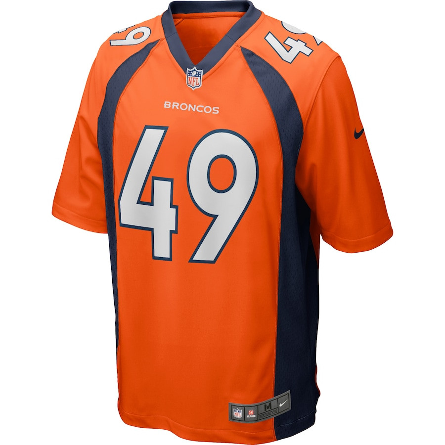 Alternative view of Dennis Smith 49 Denver Broncos Men Game Retired Jersey - Orange JS2137 nicesnker