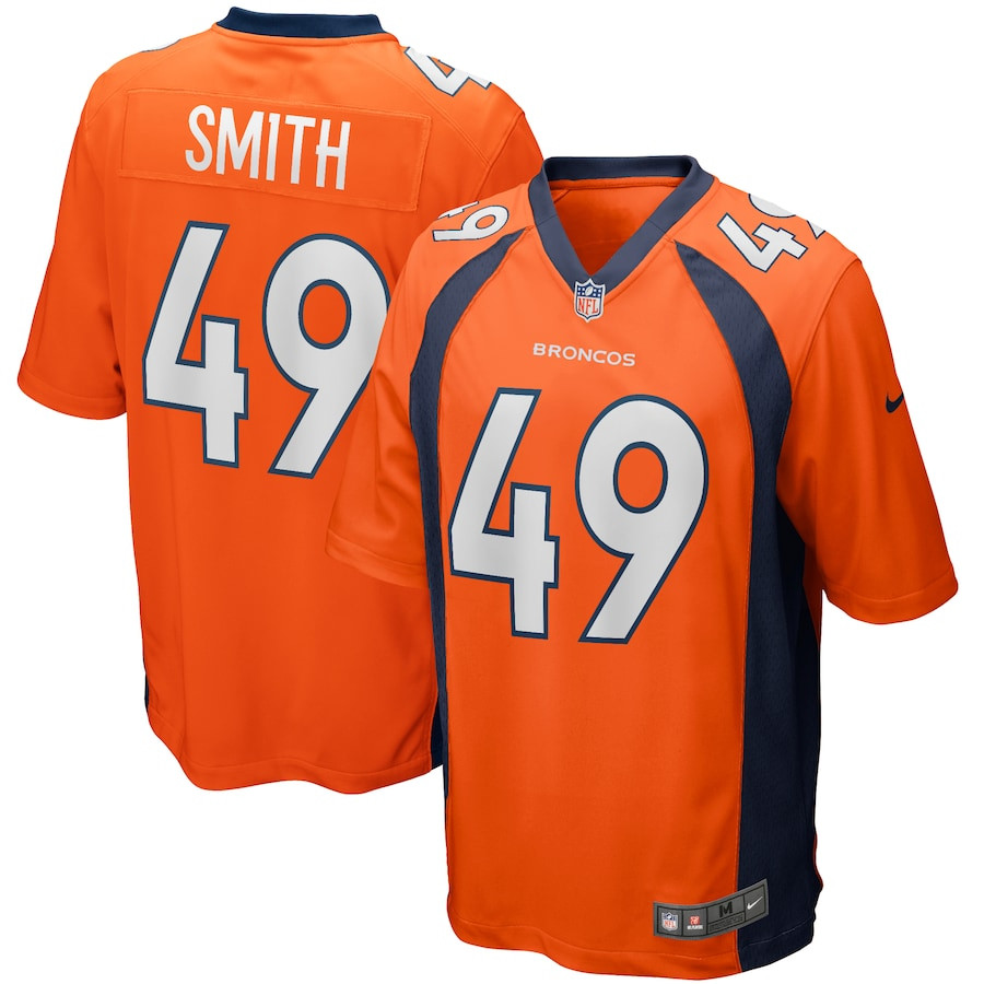 Dennis Smith 49 Denver Broncos Men Game Retired Jersey - Orange JS2137 nicesnker