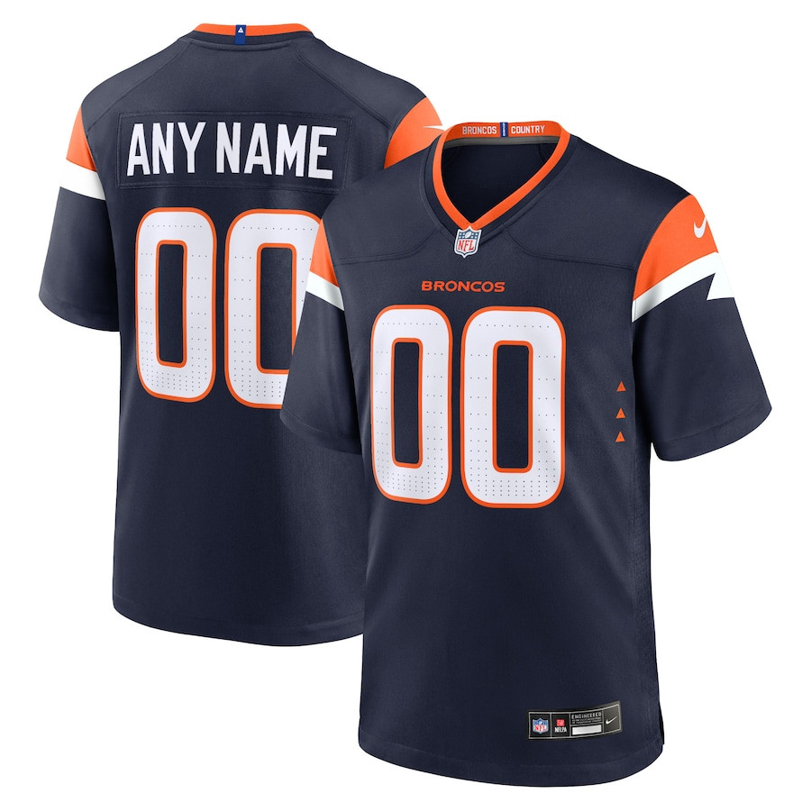 Denver Broncos Alternate Custom Game Men Jersey - Navy JS6392 nicesnker