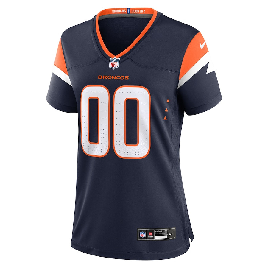 Alternative view of Denver Broncos Custom Alternate Game Women Jersey - Navy JS8892 nicesnker