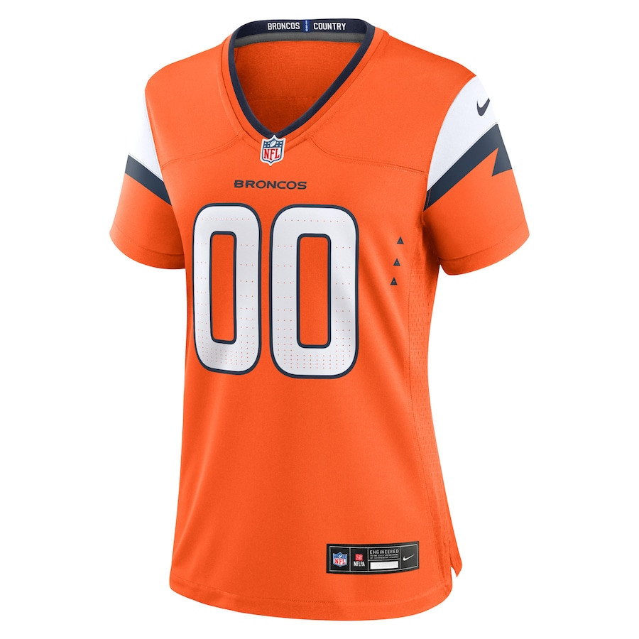 Alternative view of Denver Broncos Custom Game Women Jersey - Orange JS8686 nicesnker