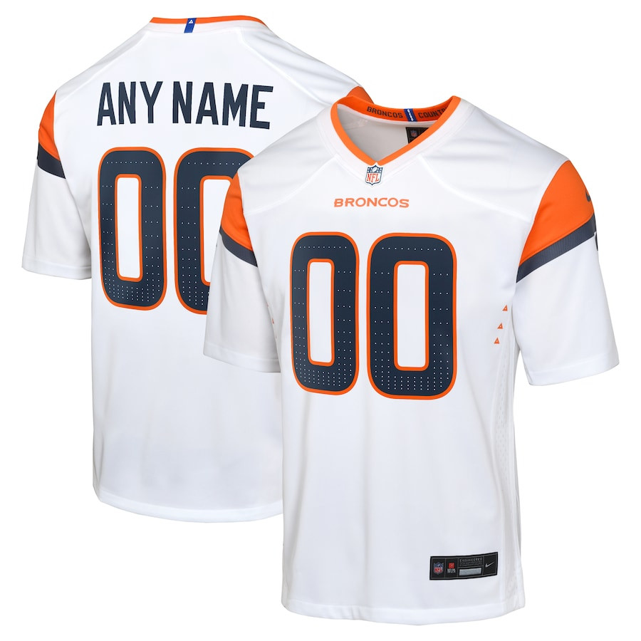 Denver Broncos Custom Game YOUTH Jersey - White JS6228 nicesnker