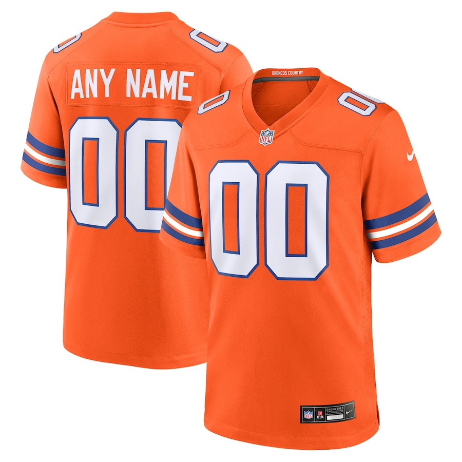 Denver Broncos Mile High Collection 1977 Throwback Custom Game Men Jersey - Orange JS5917 nicesnker