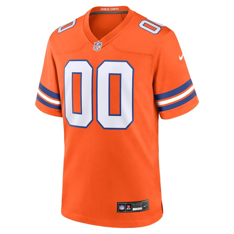 Alternative view of Denver Broncos Mile High Collection 1977 Throwback Custom Game Men Jersey - Orange JS5917 nicesnker