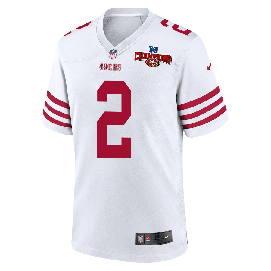 Alternative view of Deommodore Lenoir 2 San Francisco 49ers NFC Champions Patch Game Men Jersey - White JS5647 nicesnker