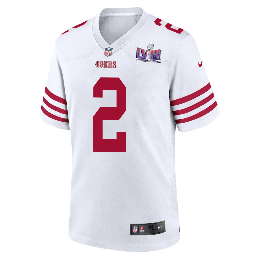 Alternative view of Deommodore Lenoir 2 San Francisco 49ers Super Bowl LVIII Patch Game Men Jersey - White JS6727 nicesnker