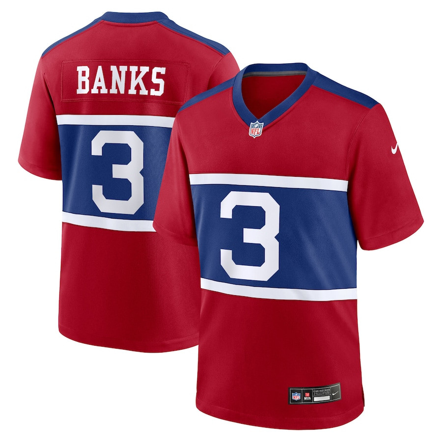 Deonte Banks 3 New York Giants Alternate Player Game YOUTH Jersey - Century Red JS3155 nicesnker