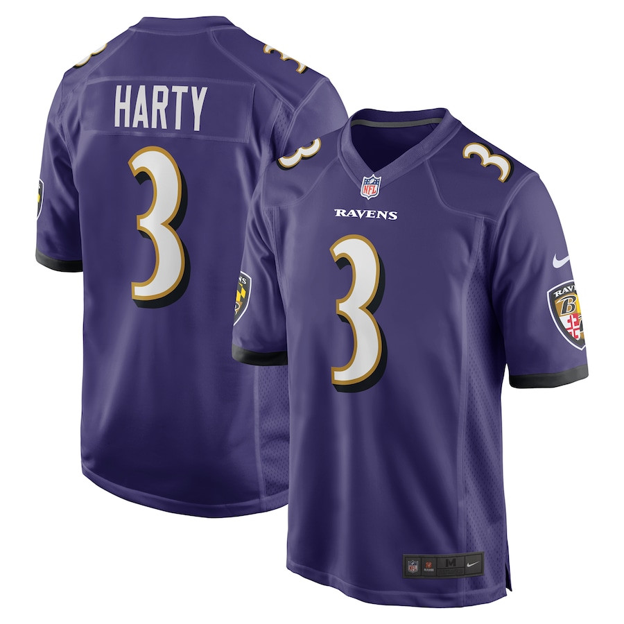 Deonte Harty 3 Baltimore Ravens Team Game Men Jersey - Purple JS9356 nicesnker