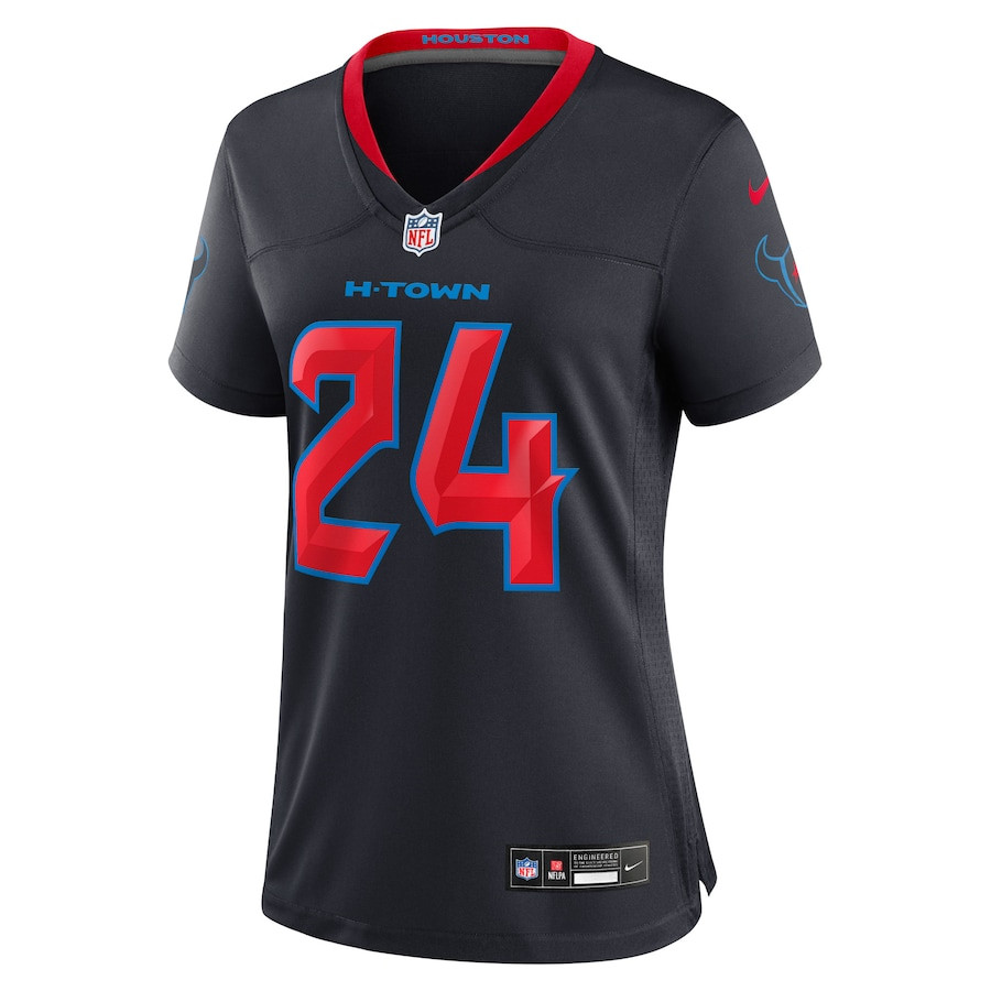 Alternative view of Derek Stingley Jr. 24 Houston Texans Alternate Game Women Jersey - Navy JS1695 nicesnker