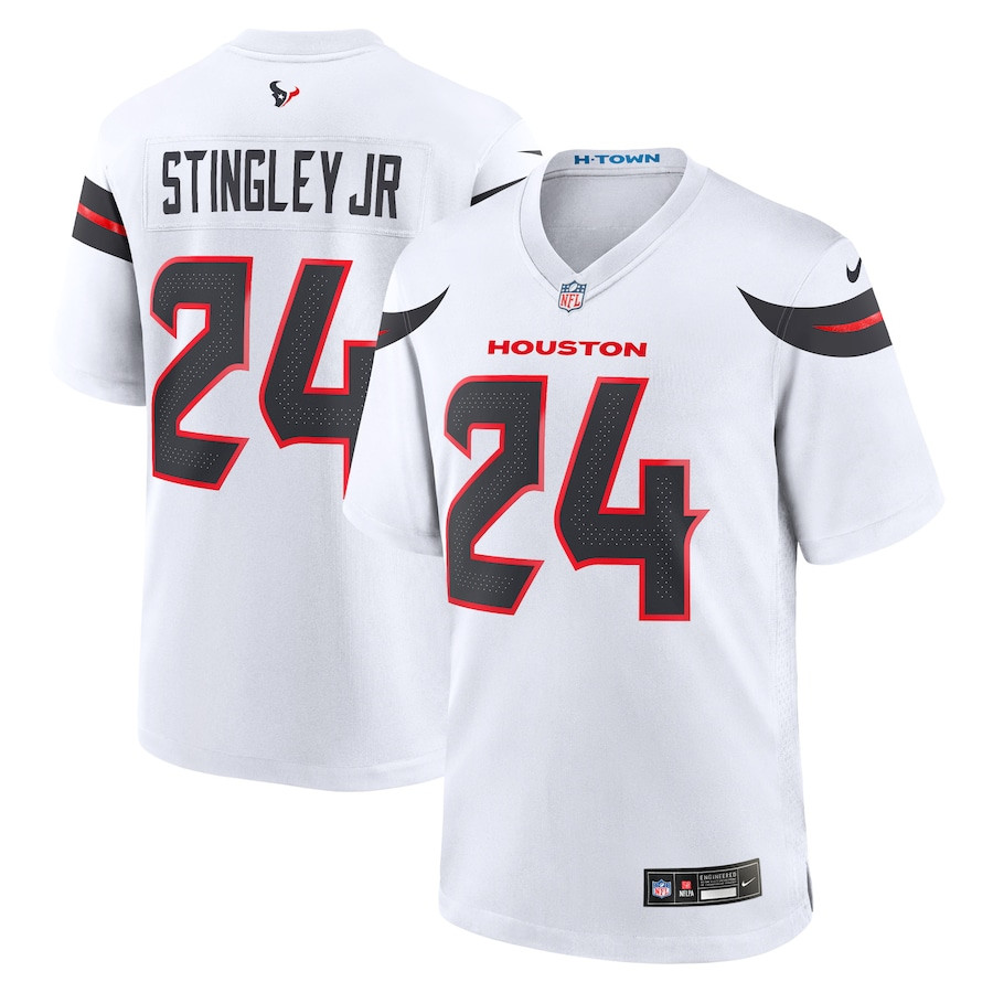 Derek Stingley Jr. 24 Houston Texans Game Jersey - Men, White JS2330 nicesnker