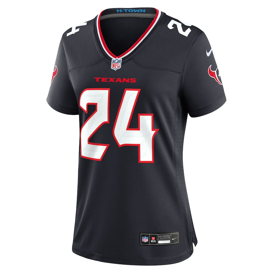 Alternative view of Derek Stingley Jr. 24 Houston Texans Women Game Jersey - Navy JS1256 nicesnker