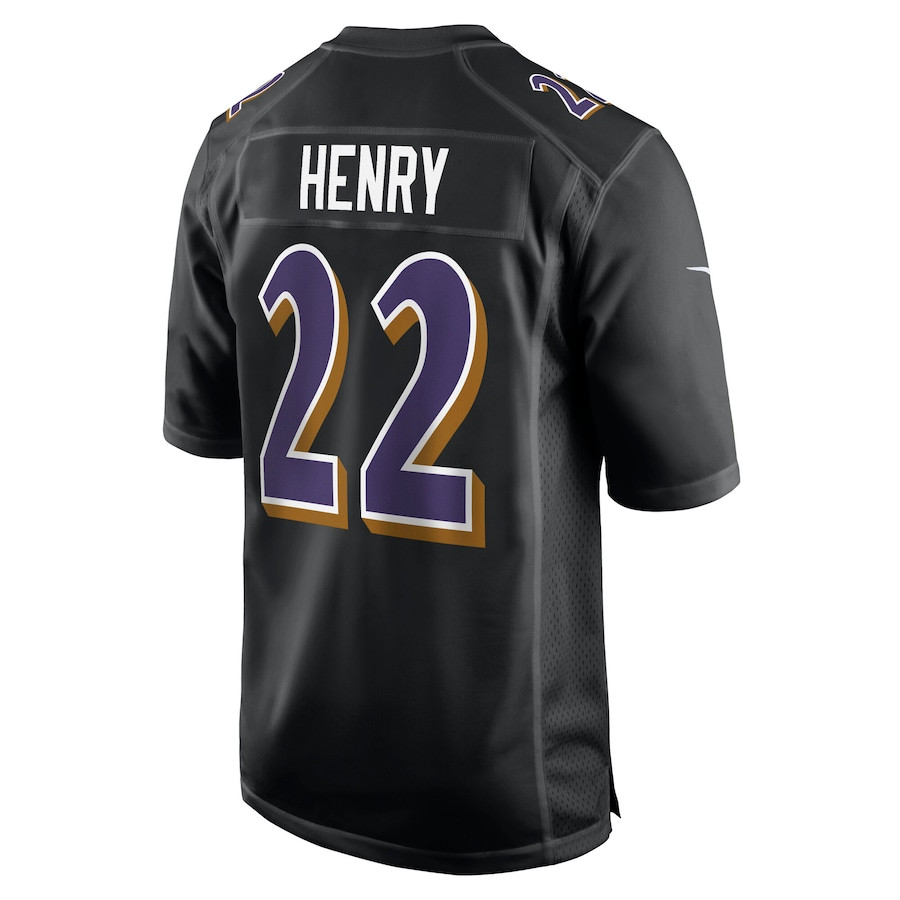Alternative view of Derrick Henry 22 Baltimore Ravens Fashion Men Jersey - Carbon Black JS6596 nicesnker