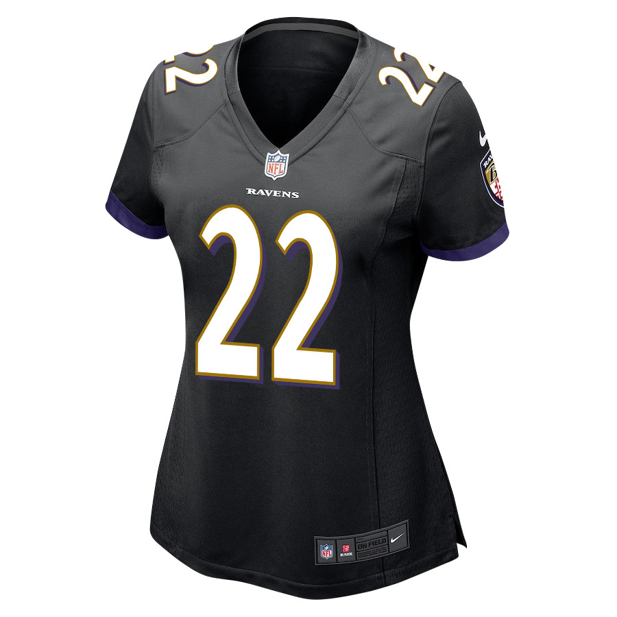 Alternative view of Derrick Henry 22 Baltimore Ravens Game Women Jersey - Black JS6731 nicesnker