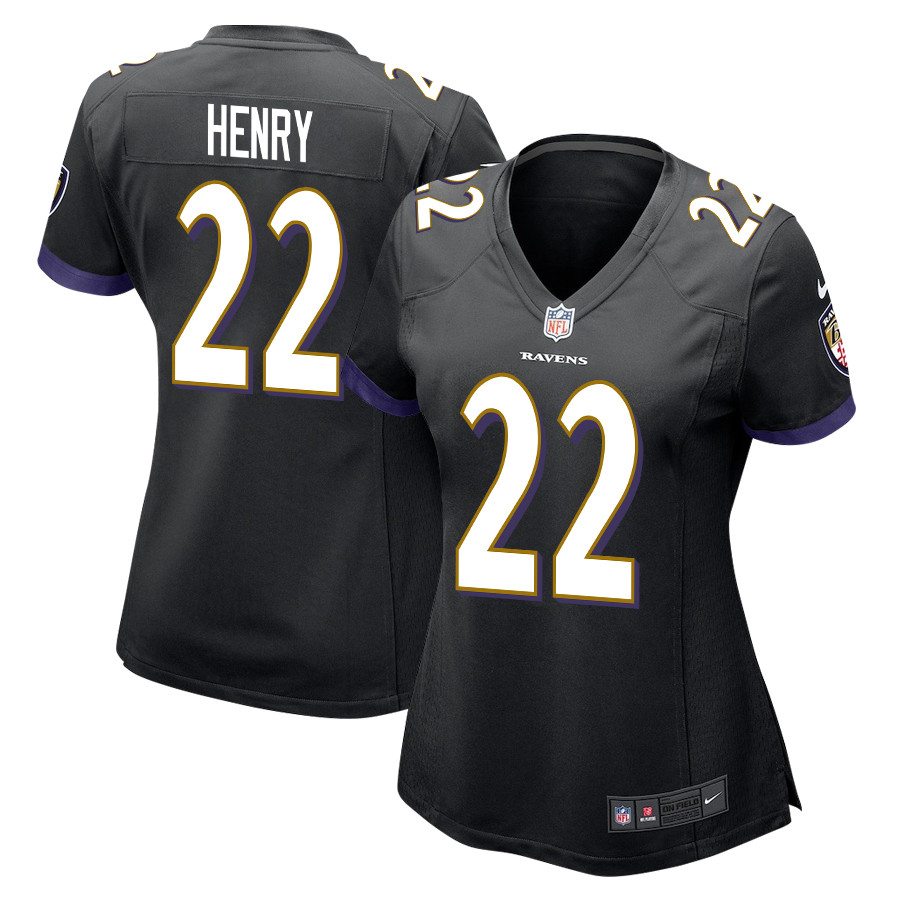 Derrick Henry 22 Baltimore Ravens Game Women Jersey - Black JS6731 nicesnker