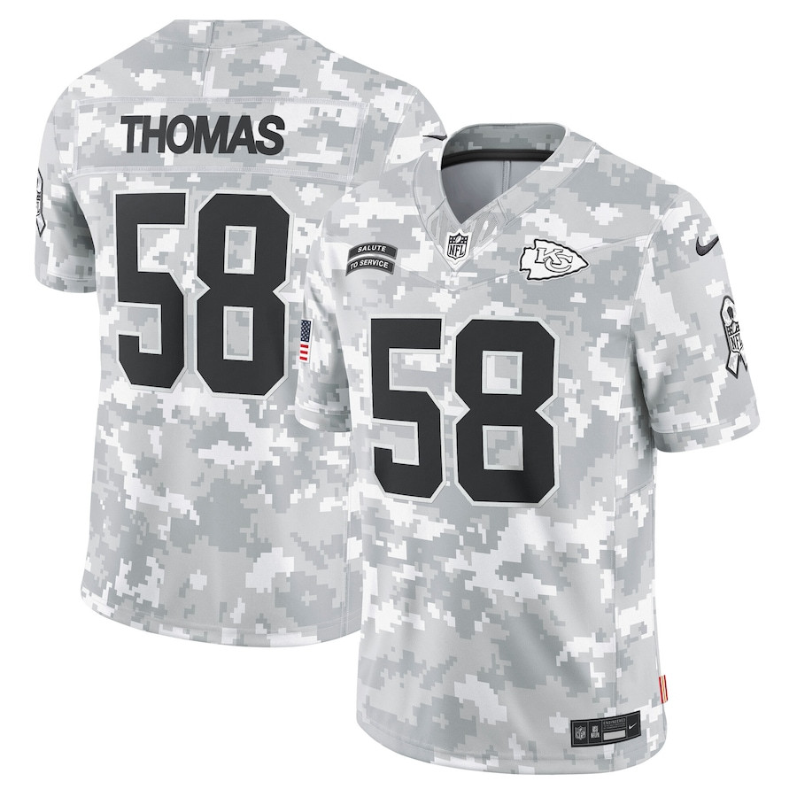 Derrick Thomas 58 Kansas City Chiefs 2024 Salute to Service Retired Player Limited Men Jersey - Arctic Camo JS7938 nicesnker