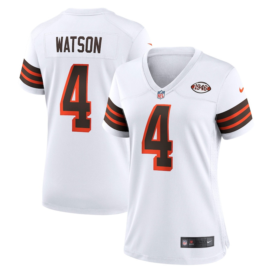 Deshaun Watson 4 Cleveland Browns Women Jersey - White JS7993 nicesnker