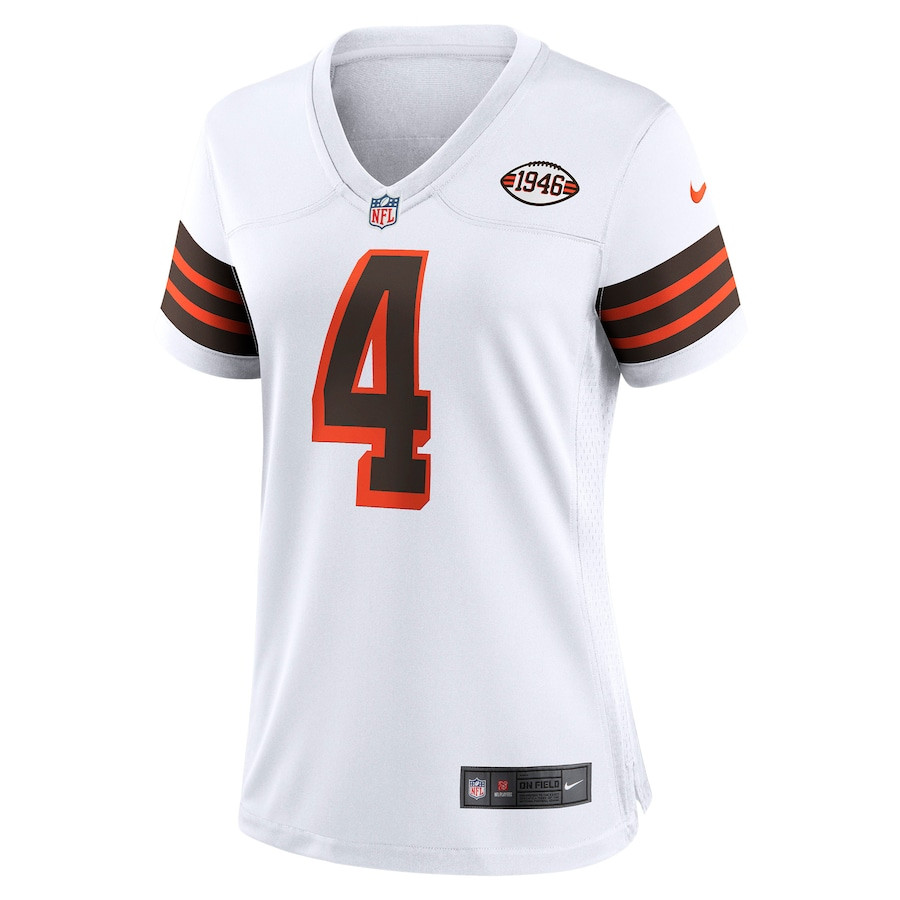 Alternative view of Deshaun Watson 4 Cleveland Browns Women Jersey - White JS7993 nicesnker