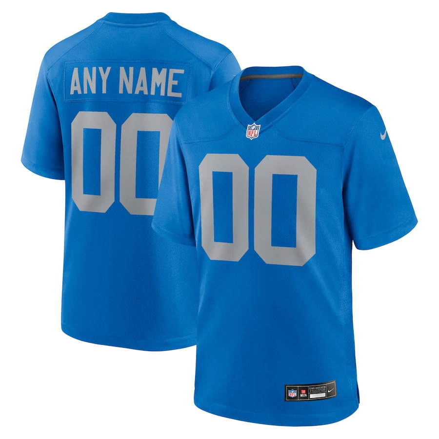 Detroit Lions Alternate Custom Game Men Jersey - Blue JS4149 nicesnker
