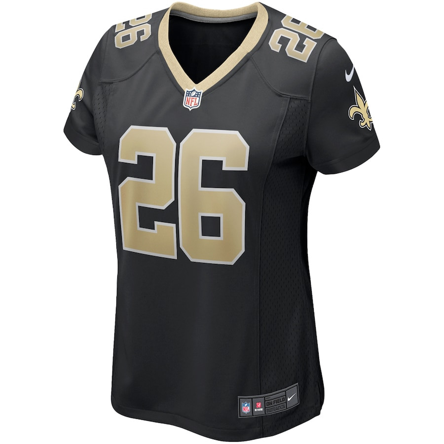 Alternative view of Deuce McAllister 26 New Orleans Saints Women Game Retired Jersey - Black JS8604 nicesnker