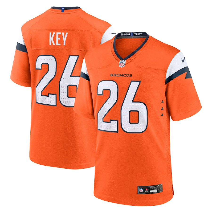 Devon Key 26 Denver Broncos Team Game Men Jersey - Orange JS6578 nicesnker