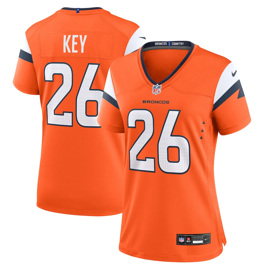 Devon Key 26 Denver Broncos Team Game Women Jersey - Orange JS4759 nicesnker