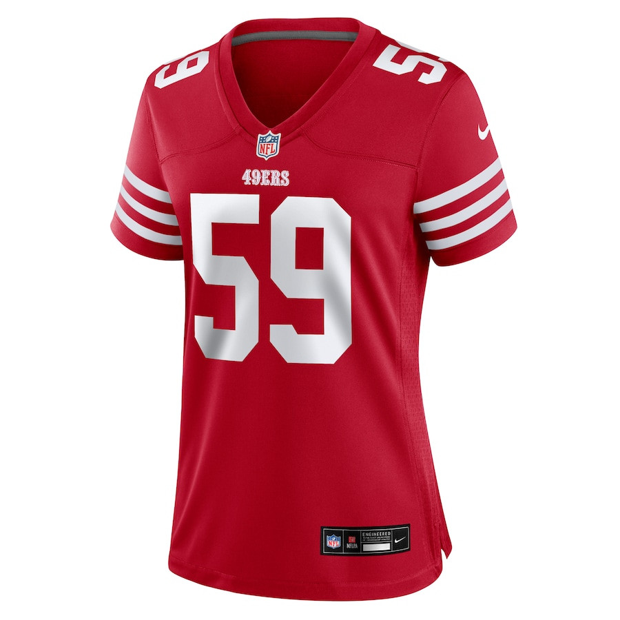 Alternative view of De'Vondre Campbell 59 San Francisco 49ers Women's Game Jersey - Scarlet JS7554 nicesnker