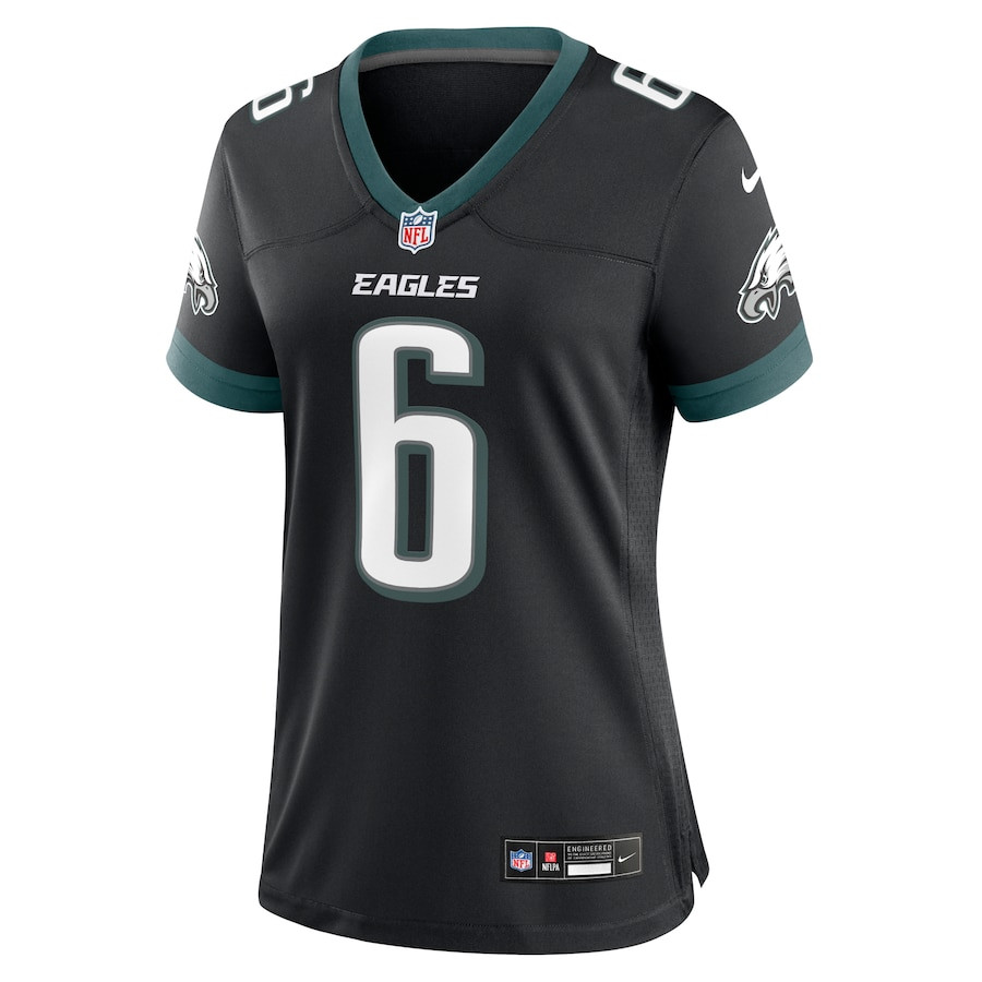 Alternative view of DeVonta Smith 6 Philadelphia Eagles Alternate Game Women Jersey - Black JS5820 nicesnker