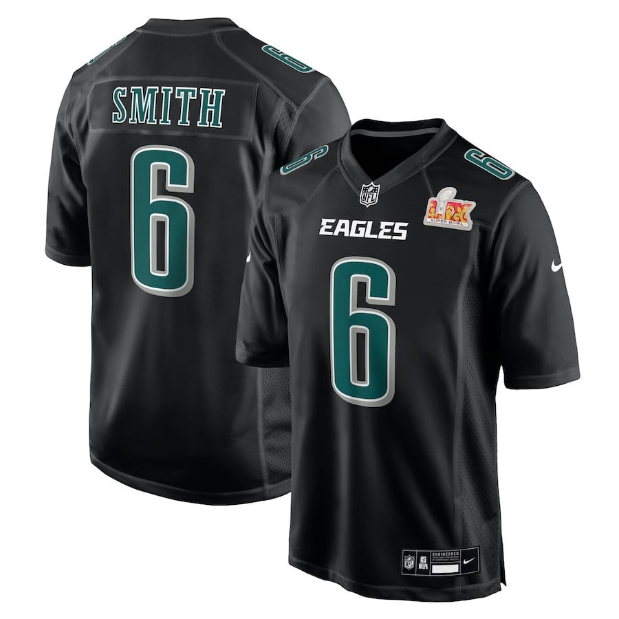 DeVonta Smith 6 Philadelphia Eagles Super Bowl LIX Fashion Game Player Jersey - Carbon Black JS1896 nicesnker