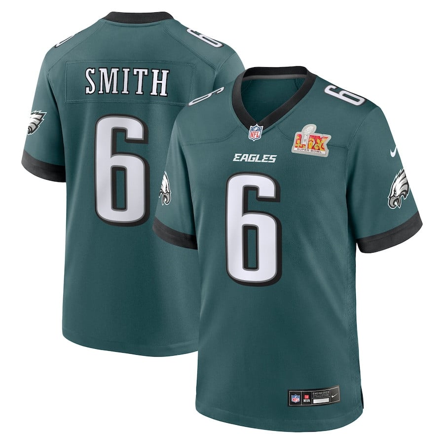DeVonta Smith 6 Philadelphia Eagles Super Bowl LIX Game Player Jersey - Midnight Green JS8159 nicesnker
