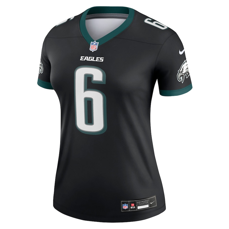 Alternative view of DeVonta Smith 6 Philadelphia Eagles Women Legend Player Jersey - Black JS5319 nicesnker