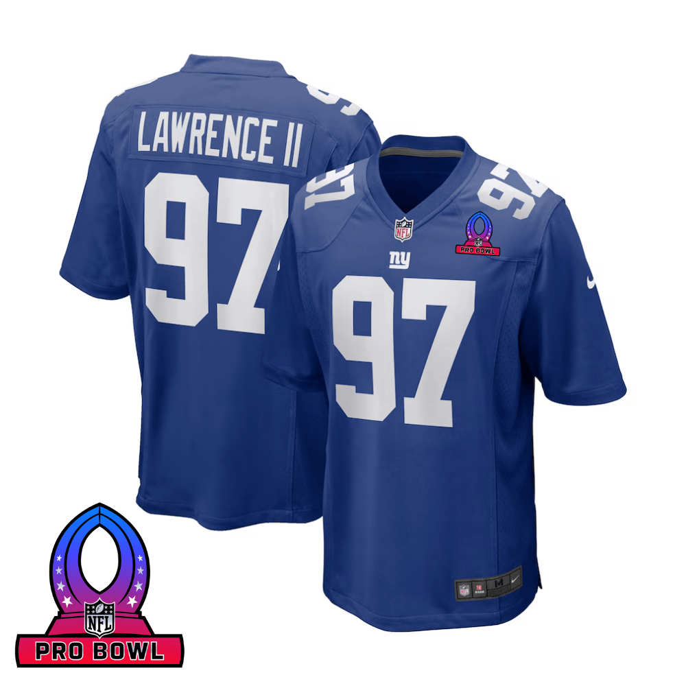 Dexter Lawrence II 97 New York Giants 2025 Pro Bowl Patch Game Men Jersey - Royal JS8061 nicesnker