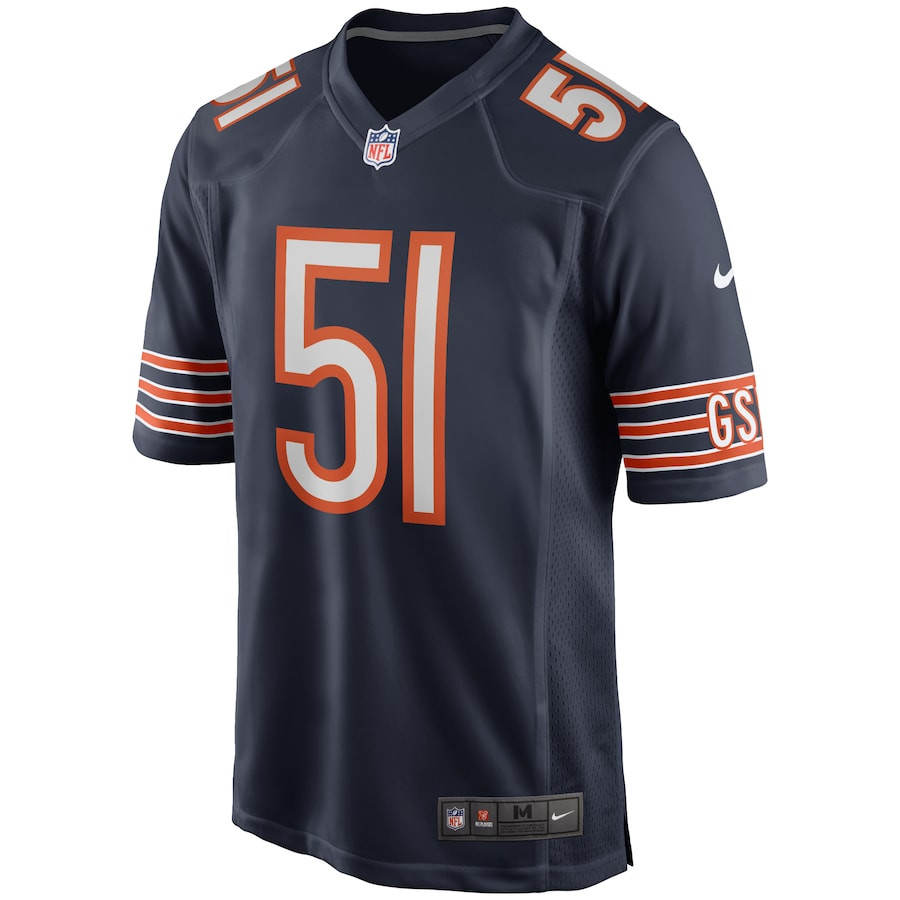 Alternative view of Dick Butkus 51 Chicago Bears Men Game Retired Jersey - Navy JS3420 nicesnker