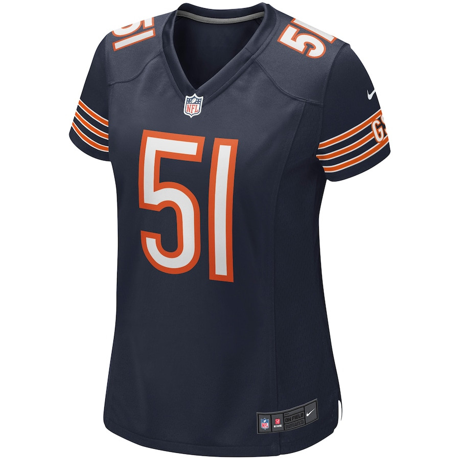 Alternative view of Dick Butkus 51 Chicago Bears Women Game Retired Jersey - Navy JS4235 nicesnker